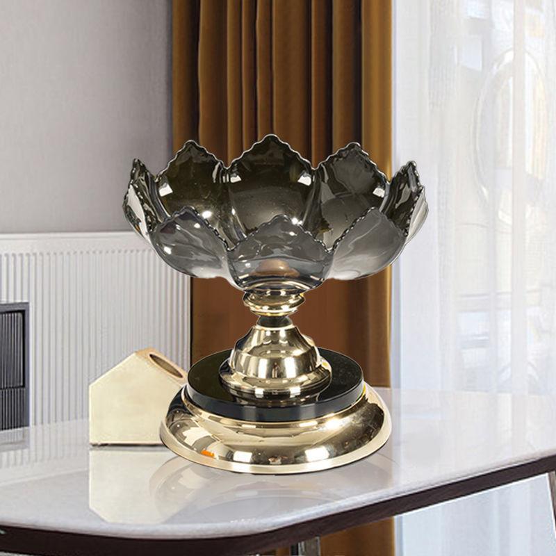 Obstschale für den Heimgebrauch drehbar mehrschichtig Wohnzimmer Obstschale Snacks Trockenfrüchte Süßigkeiten leichter Luxus hochwertiges Kristall
