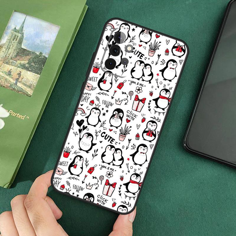 Cartoon Penguin Cover For Samsung Galaxy A54 A52S A52 A32 A22 A12 A72 A33 A53 A73 A14 A70 A51 A71 Case