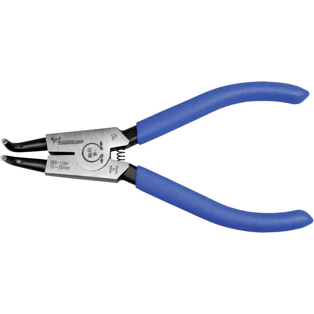 Плоскогубцы для стопорных колец Tsunoda TTC KingTTC с изогнутой пружиной для валов SEB-125P синий