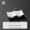 Melamine Dual-Compartment Dipping & Sauce Dish - Imitation Porcelain Tableware for Hot Pot & Barbecue