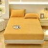 Solid Color Velvet Fitted Sheet Elastic Bedspread Mattress Protector Cover Soft Touch Bed Linen Winter Warm Flannel Fitted Sheet