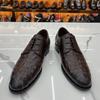Krokodilmuster Geprägte Echte Rindsleder Derby Schuhe Herren Formelle Business Lederschuhe Handgefertigte Herrenschuhe