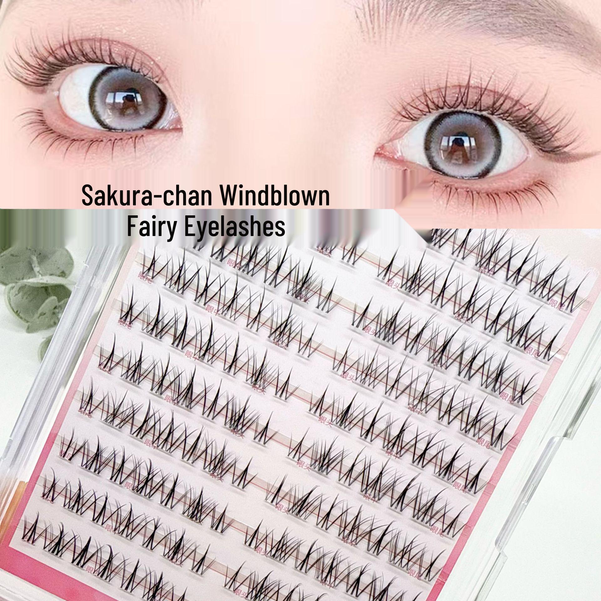 Sakura-chan Natural Windblown Fairy False Eyelashes - 10 Rows of Photogenic Segmented Clusters