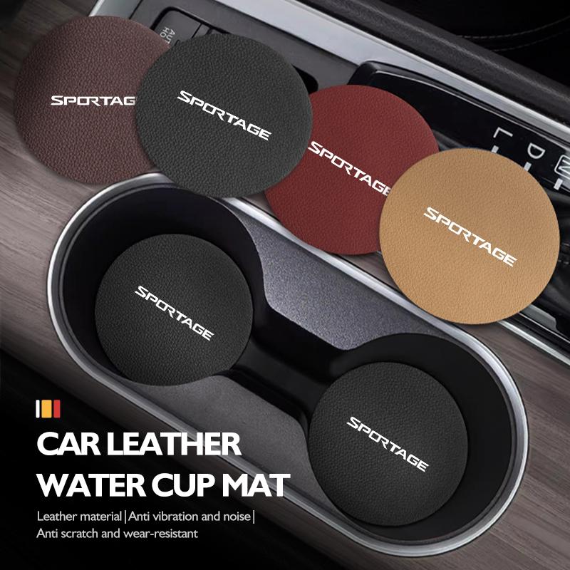 AFT2 For KIA 2PCS Suede Car Coaster Water Cup Slot Non-Slip Pad Sportage 2016 2017 2018 Sephia Stonic Carens