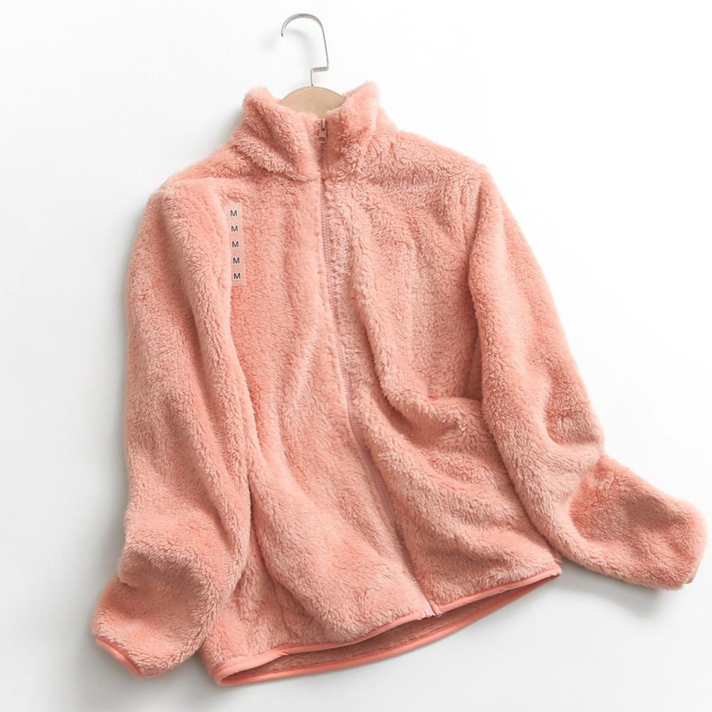 Double Sided Long Fleece Jacket with Fleece for Men and Women, Autumn and Winter Fleece Jacket, Inner Lining, Coral Fleece Hoodie
