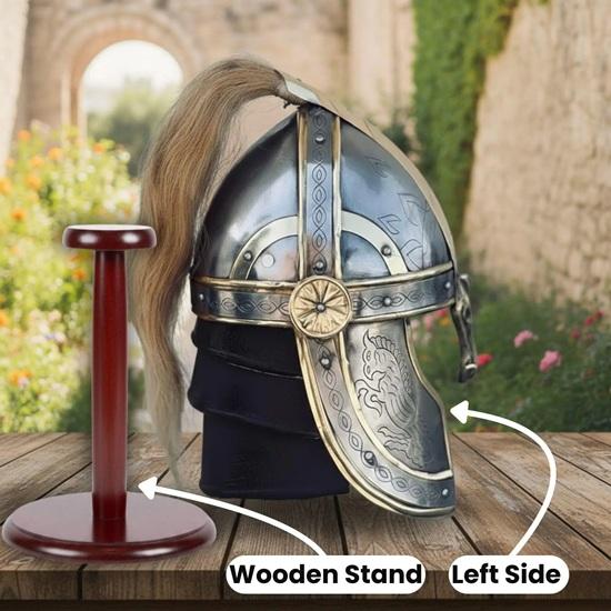 Eomer Başbuğ Kask LOTR Yüzüklerin Efendisi Kask Süvari, Rohan Kaskı LARP, Şövalye Kaskı Çelik Fantezi Cosplay Zırh