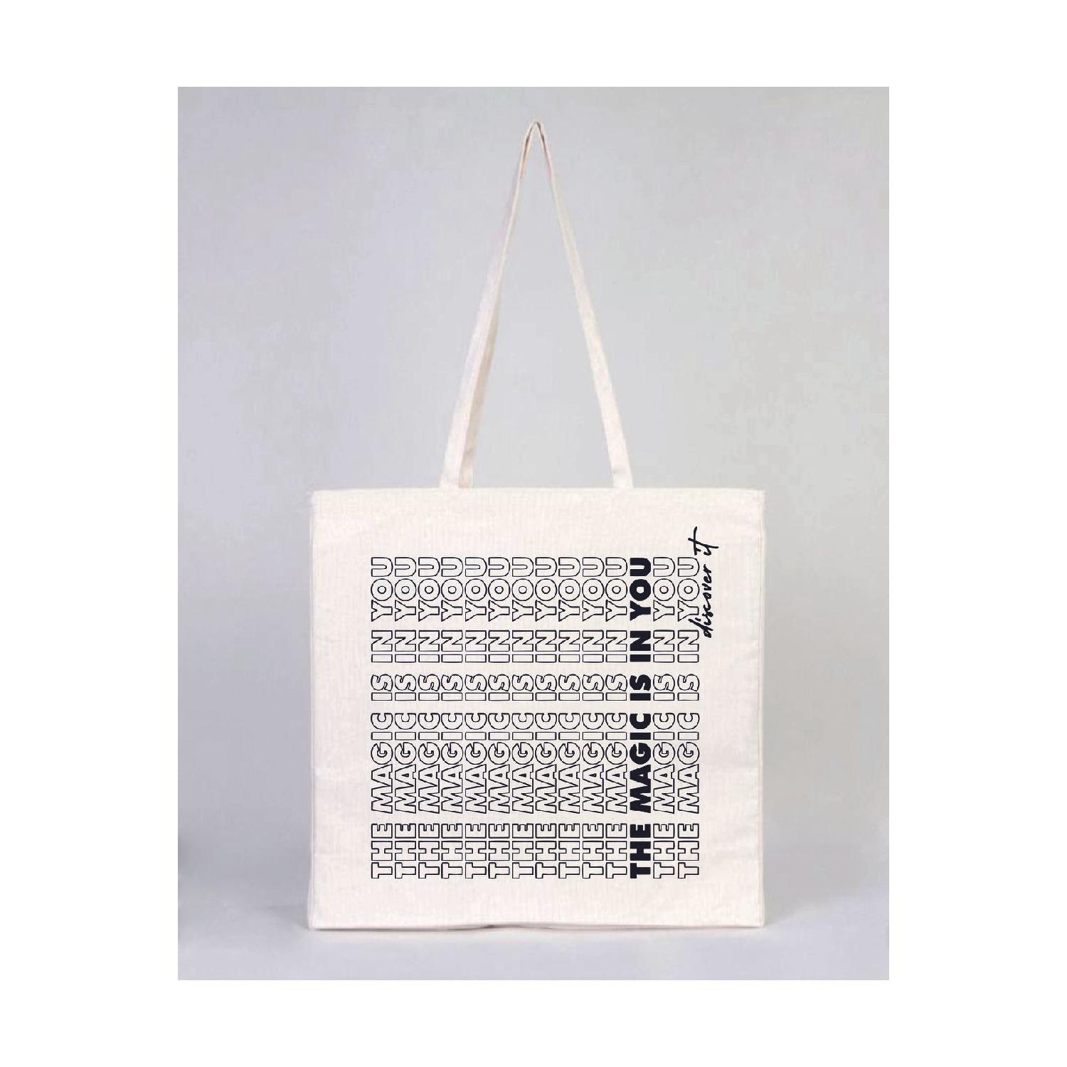 

The Magic Is In You Printed Gusseted Canvas Tote Bag 37x40x14cm 37 x 42 экрю