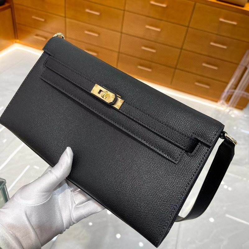 Two-layer palm pattern cowhide elan27cm underarm bag 27x15x5cm