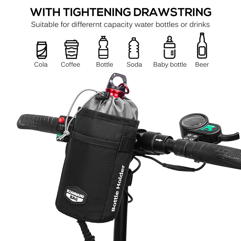 Bike Water Bottle Holder Bag Insulated Bicycle Handlebar Drink Beverage Storage Cooler Bag Pannier for Bike Motorcycle