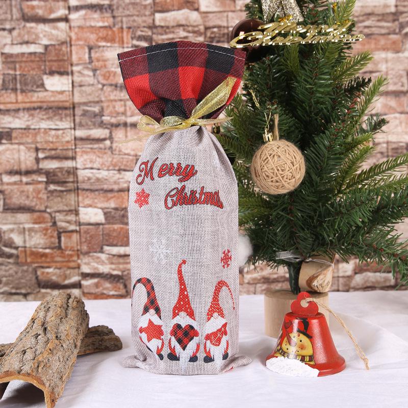 Festive Cartoon Wine Bottle Covers for Christmas Table Decor