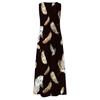 Women's Casual Printing Big Hem Dresswave Round Neck Sleeveless Long Dress