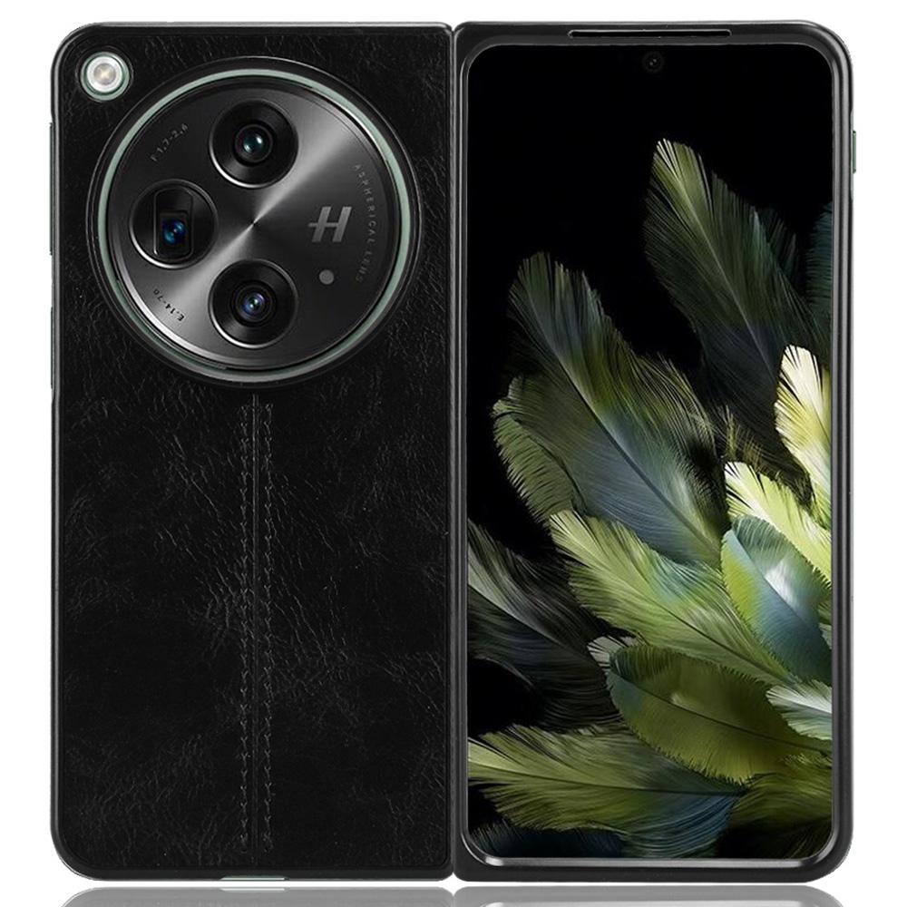 For OnePlus Open Case Shockproof Cowhide Texture PU+PC Phone Cover