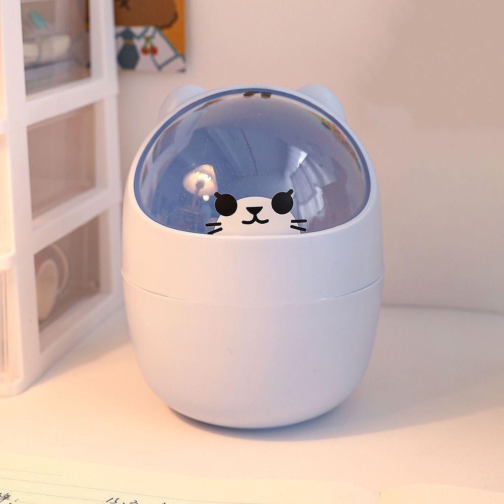 Mini Storage Bin With Lid Garbage Storage Bucket New Wastebasket Desktop For Home