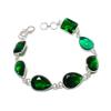 Natürlicher Diopsid Edelstein Handgefertigtes 925er Sterling Silber Armband 7-8" ASB-3101