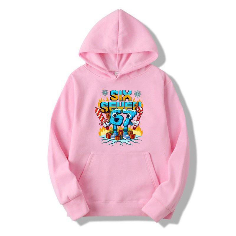 2025 Kids' Hooded Sweatshirt - New European & American Style, No. 67 Pattern, Autumn/Winter Fleece