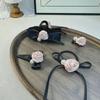 Elegant Pink Rose Satin Butterfly Hairpin & Hair Rope for Women