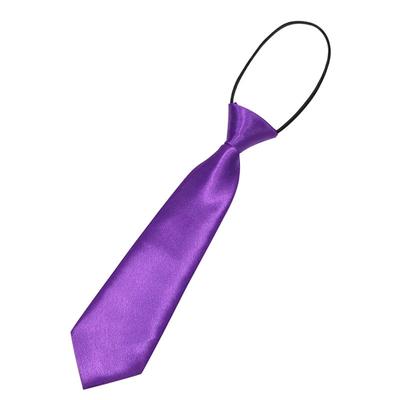 Children's Solid Color Small Necktie Boys and Girls Plain Short Elastic Band Baby Children Children Primary School Students