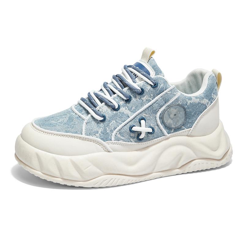 

Новые дышащие парусиновые туфли на шнуровке для мужчин с толстой подошвой, повседневная обувь для сноуборда, нескользящая спортивная обувь для студентов 43