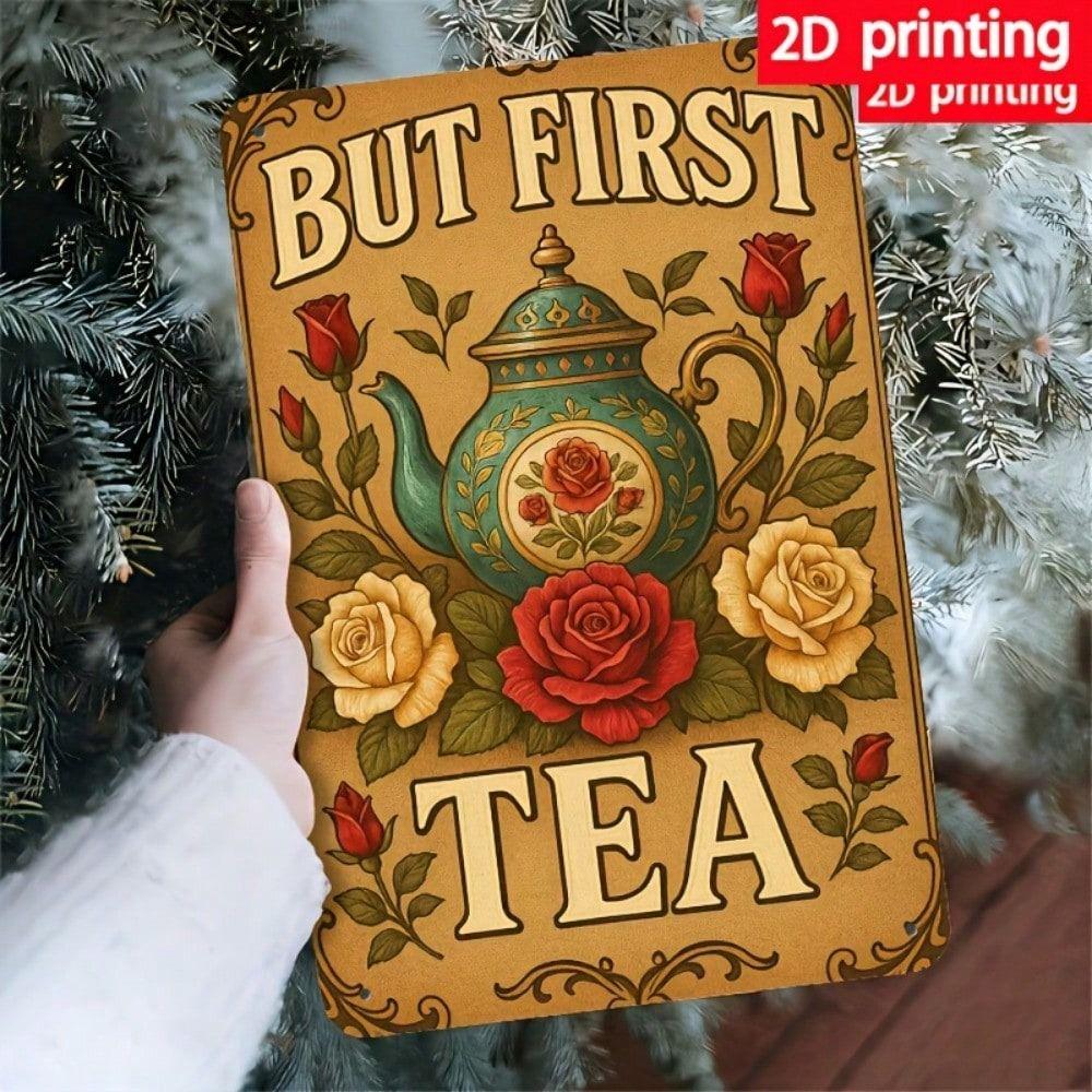 Tin Painting Floral Art Metal Wall Decor 20x30cm