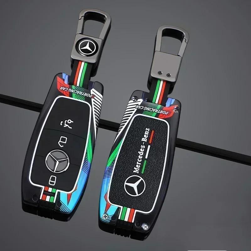ESU5 Car Racing Style Design Key Case Cover Shell For Mercedes Benz A C E G Class GLC CLE CLA W177 W205 W213 W222 X167 E200 E300 AMG