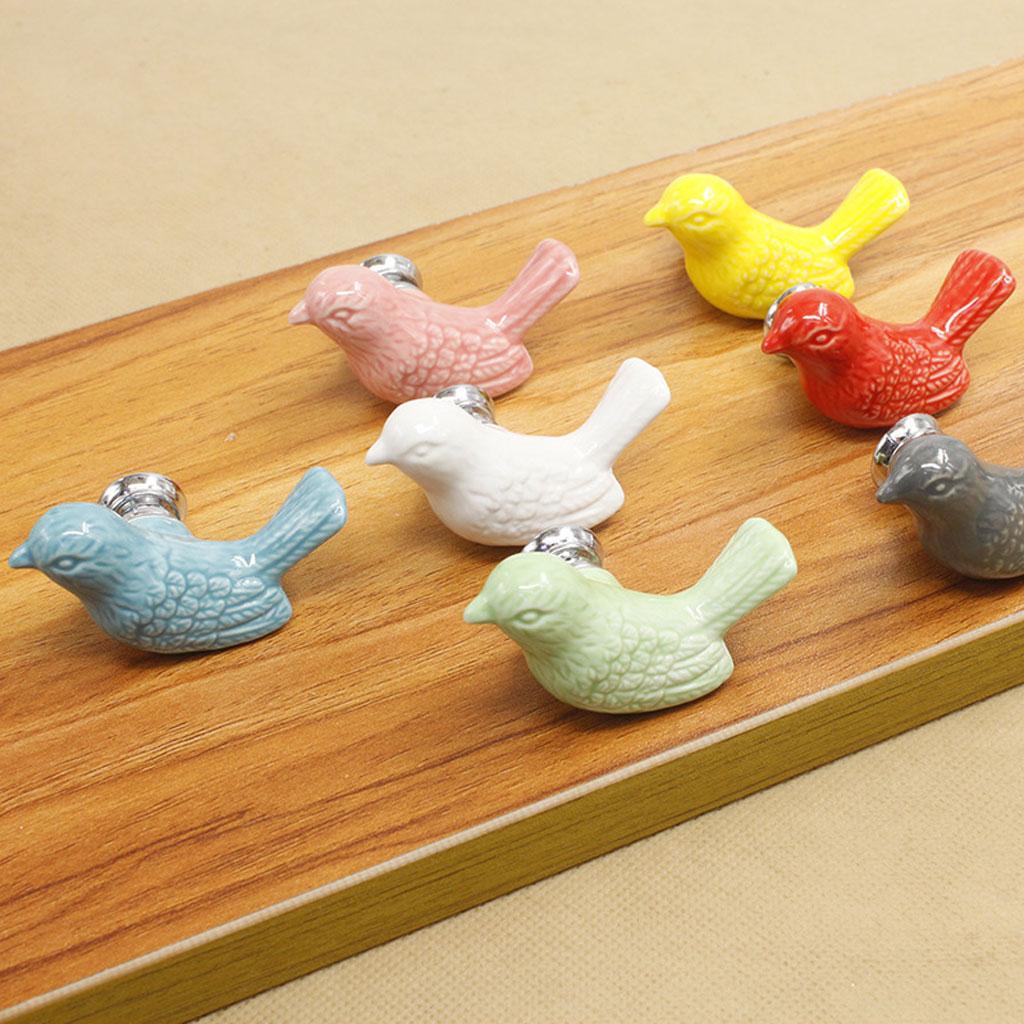 Bird Shape Ceramic Knobs DIY Door Drawer Cupboard Pull Handle Furniture Kitchen and