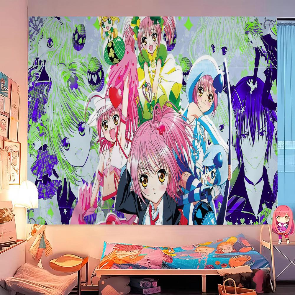 Classic Japanese Anime S-Shugo C-Chara Printed Large Wall Tapestry Hanging Tarot Hippie Wall Rugs Dorm Home Decor