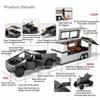 Scale 1:32 Pickup Model Cartoon Bear Car Toy Sound Light Pull Back Doors Opened Miniature RV Models Home Decor Decoration