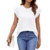 Women's Fashion Color Loose Round Neck Short Sleeve T,Shirt Top