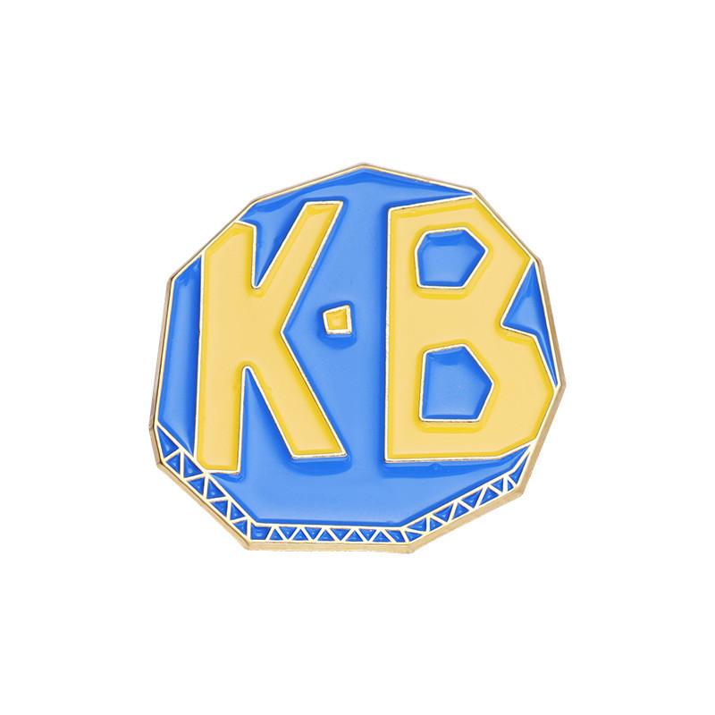 

Elegant Metal Kb Badge Brooch Pin With Distinctive Alphabet Touch For Trendy Looks XZ8270