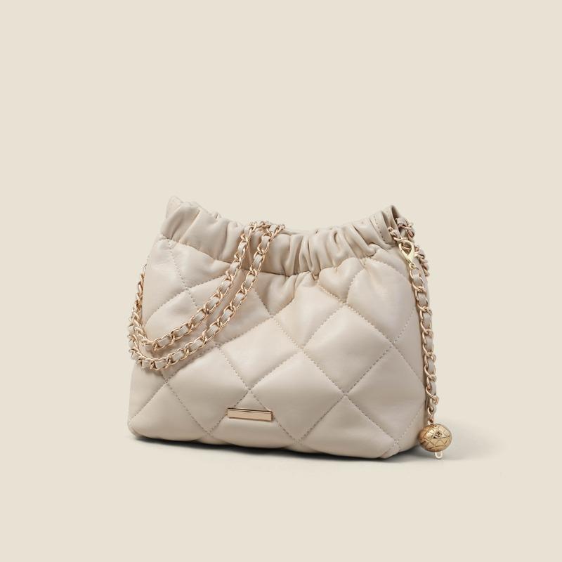 Bucket bag new summer leather messenger bag women's bag premium diamond chain shoulder bag