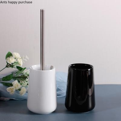 Toilettenbürste aus Edelstahl und Keramik, schwarz/weiß, Toilettenbürsten-Set, Reinigungswerkzeuge, Toilettenbürstenhalter, Badezimmer-Zubehör für Zuhause