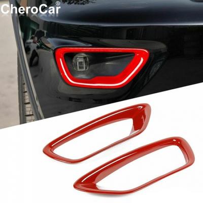 Car Front Fog Light Lamp Frame Trim Accessories For Jeep Grand Cherokee 18+ Red
