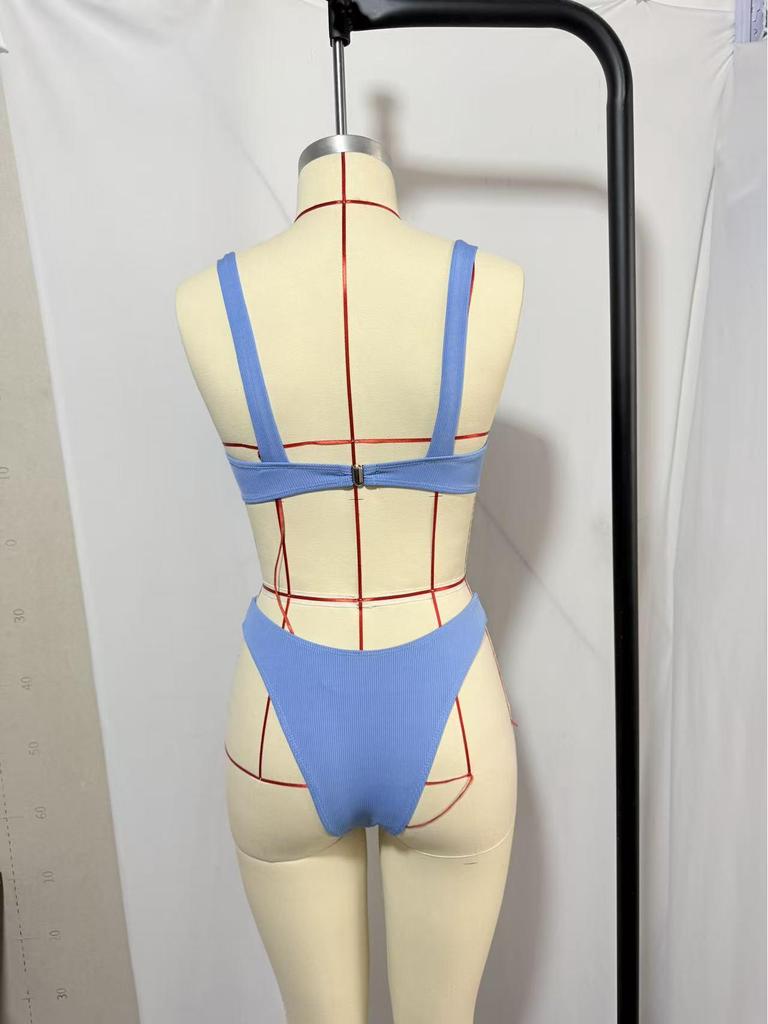 Neuer Europäischer & Amerikanischer Einfarbiger Riemenloser Sexy Bikini - Damen Zweiteilige Bademode für den grenzüberschreitenden Handel