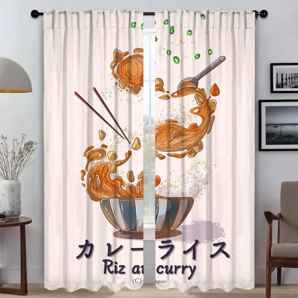 Blackout Curtain for Room 2 Panel Digital Illustrations Tulle for Bedroom Home Interior Curtains 2 Pieces Partition Shades Child