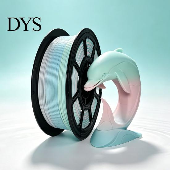 DIY Model Material 3D Printer PLA Filament, 1Kg 1.75mm Matte Rainbow Gradient Filament Printing for Projects, Models and Crafts Supplies