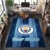 Covor de Catifea Cristal Imprimeu Manchester City Nume Personalizat Text Covor de Podea Decor Acasă