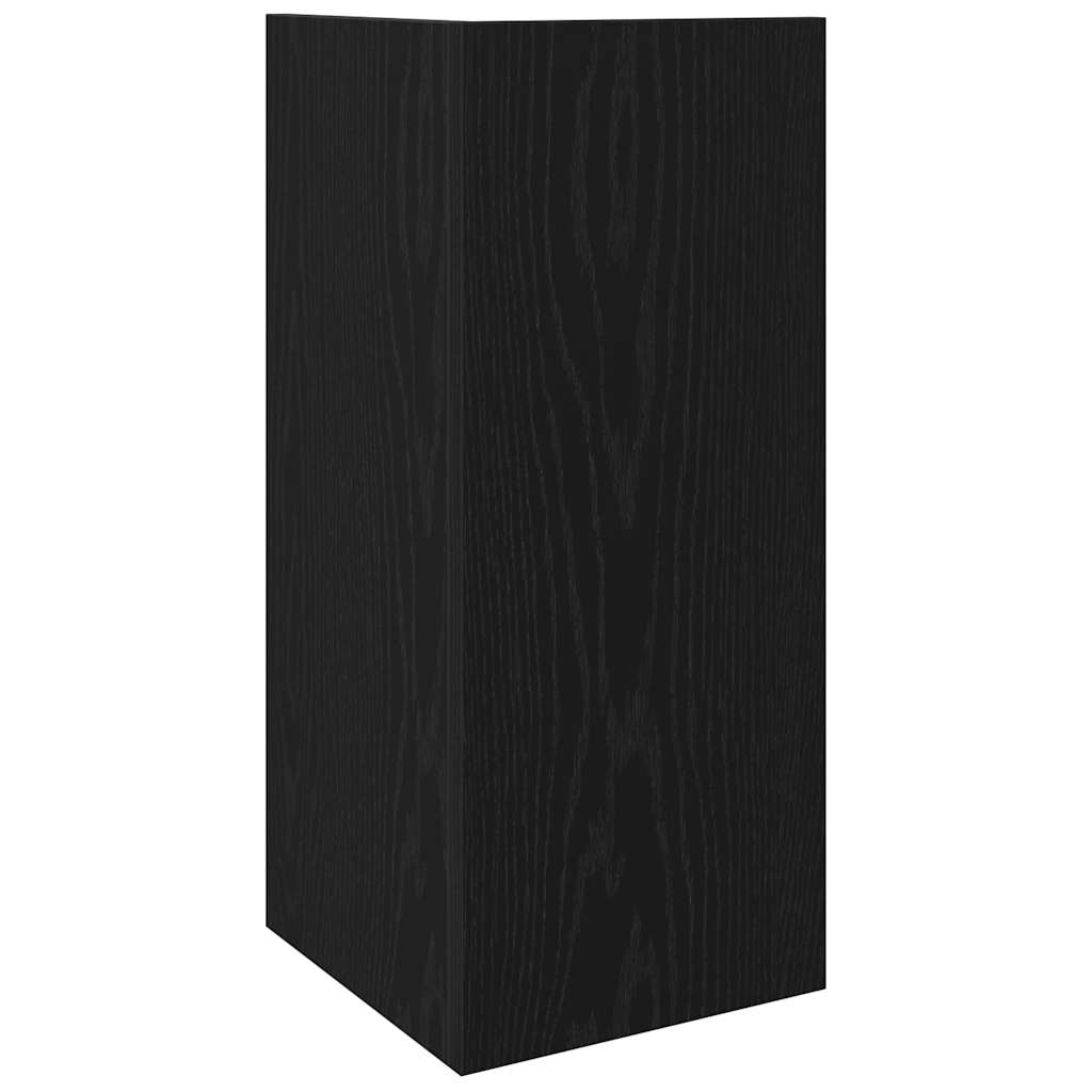 Vidaxl Side Tables 2 Pcs. With Shelf, Black, 25.5X27X60 Cm