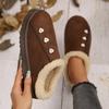 Women's Lazy Snowfield Boots Women's Winter New Fashion Baotou Fleece Warm Slippers Cotton Shoes
