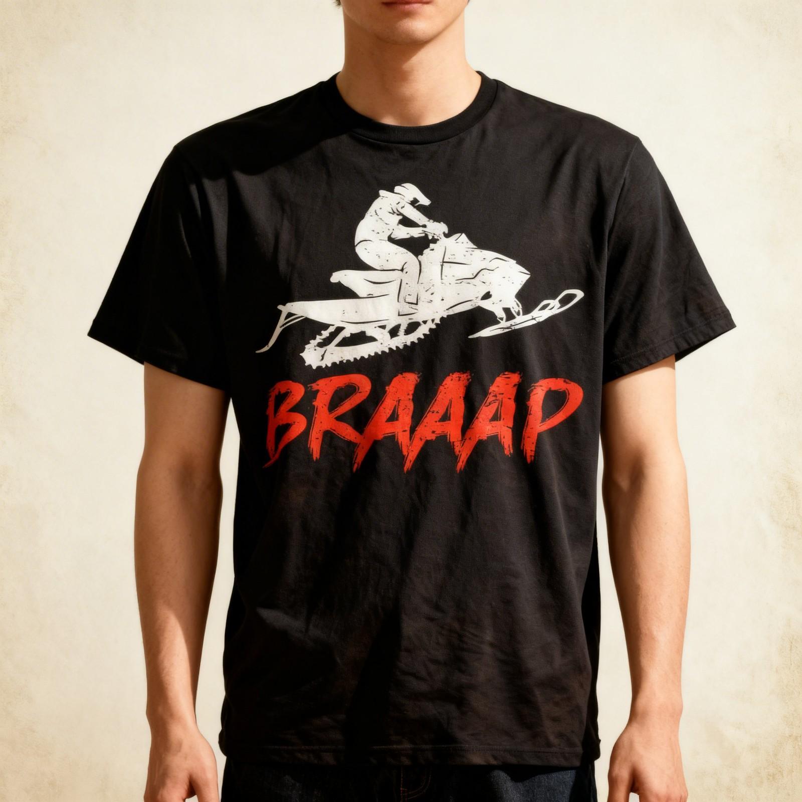 Vintage Snowmobile Braaap Motor Sled Braap Snowmobiling T-Shirt XXXL