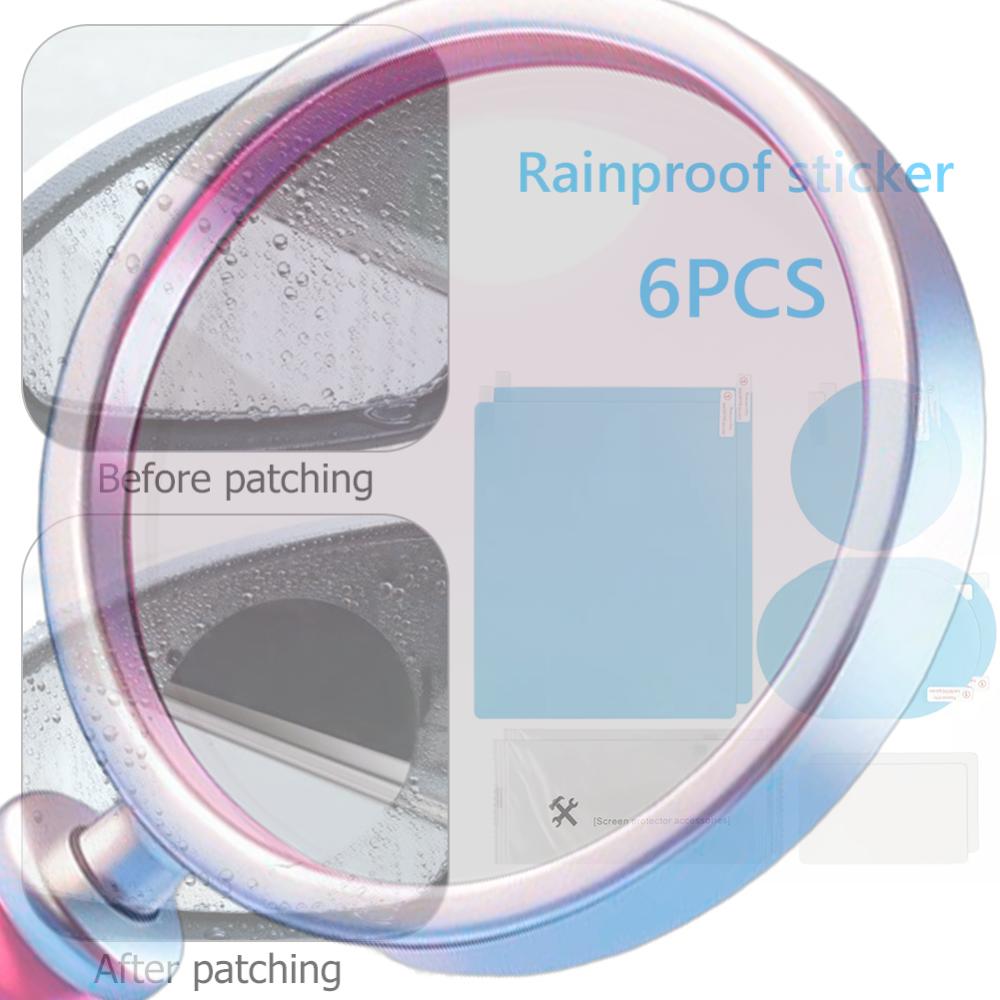 6PCS Car Rearview Mirror Window Anti Fog Film Waterproof Rainproof Car Rearview Mirror Sticker Clear Protective Film Rain Shield 6Pcs