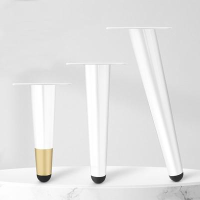 4 Stuks Meubelpoten, Witte Metalen Bankpoten Moderne Meubelsteunpoten Vervangende Poot voor Bank Stoel Poef Kast Tafel