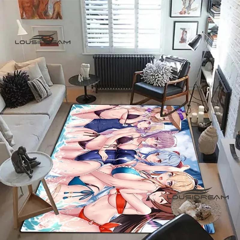 Genshin Beauty Sexy Carpet and Rug Game Otaku Anime Rug Living Room Bedroom Area Soft Carpet Study Porch Bedside Non-slip Mat