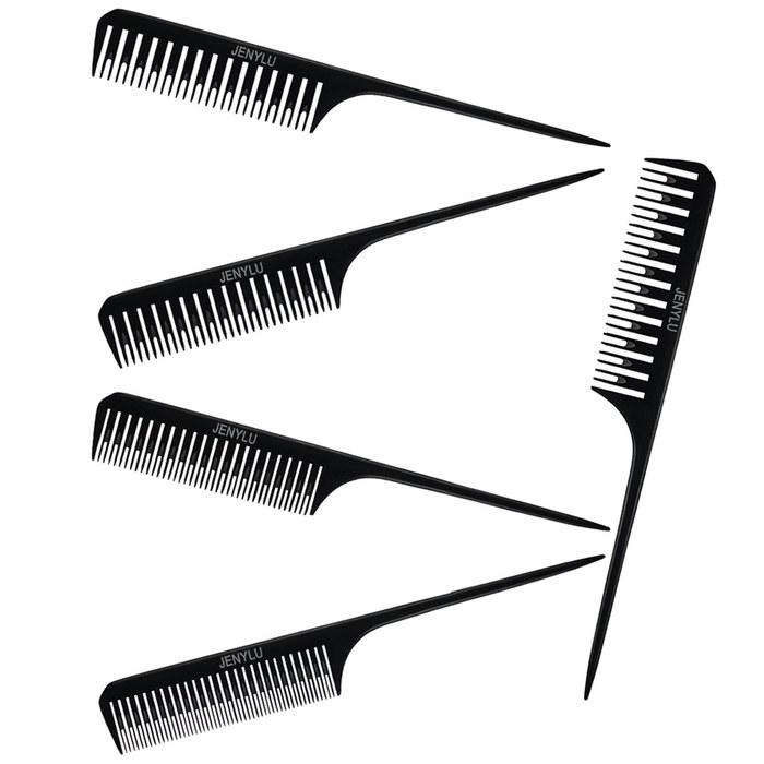 Highlight Comb, Steel Needle Combs, Heat Resistant, Anti-Static, Men's & Women's, Hair Styling, Hair Salon, Barber, Home, Black, 5-Pack