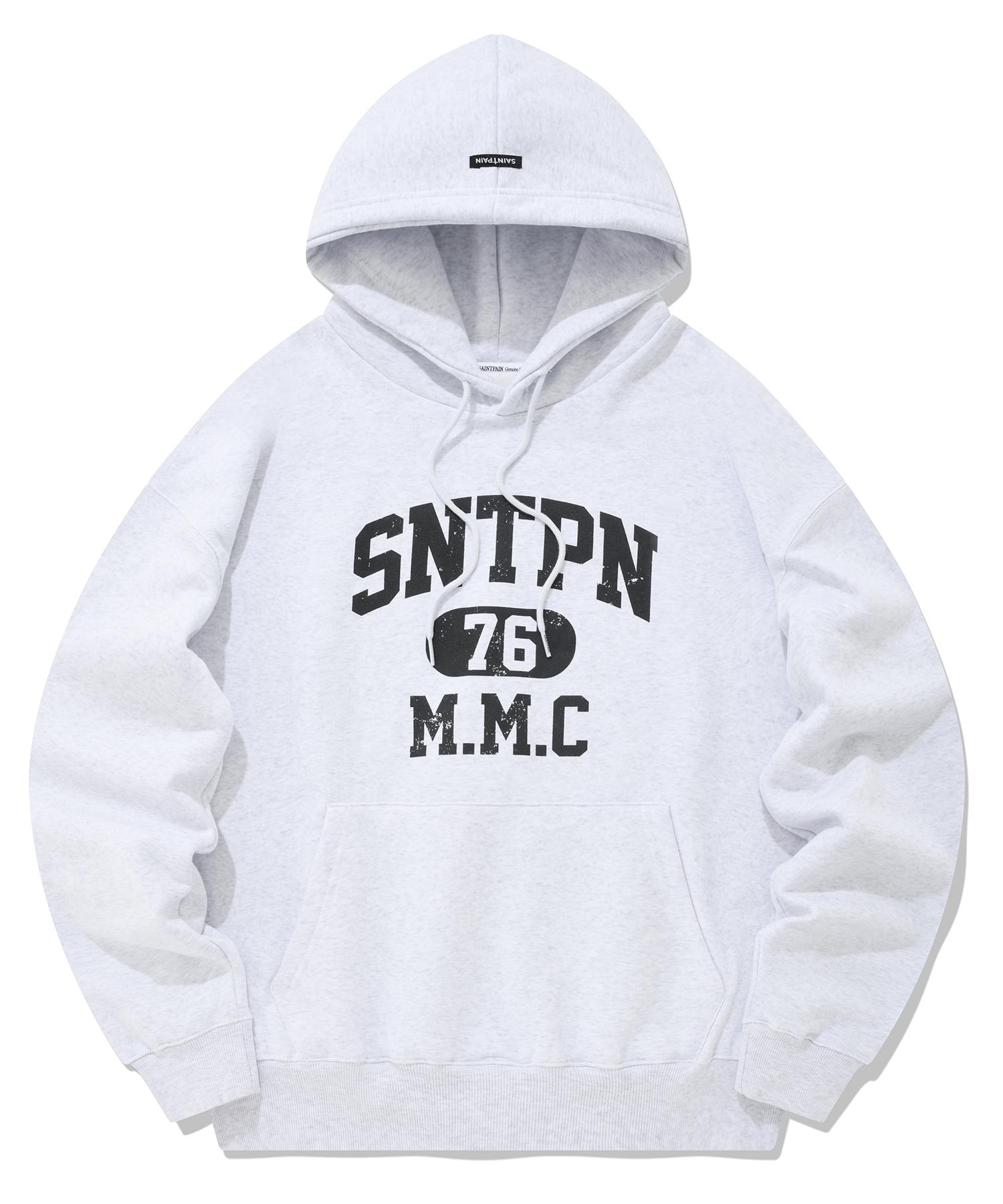 Saint Pain Sp Sntpn Logo Hoodie - Ash Melange Ash Melange/L