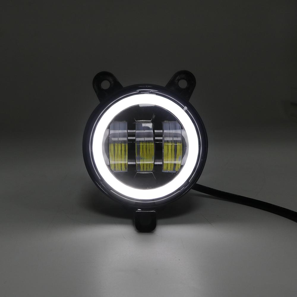 Pair 3.5inch Round Led Fog Lights Driving Light with White Amber Halo Lada Priora for Gazelle Russia Cars Fog Lamp