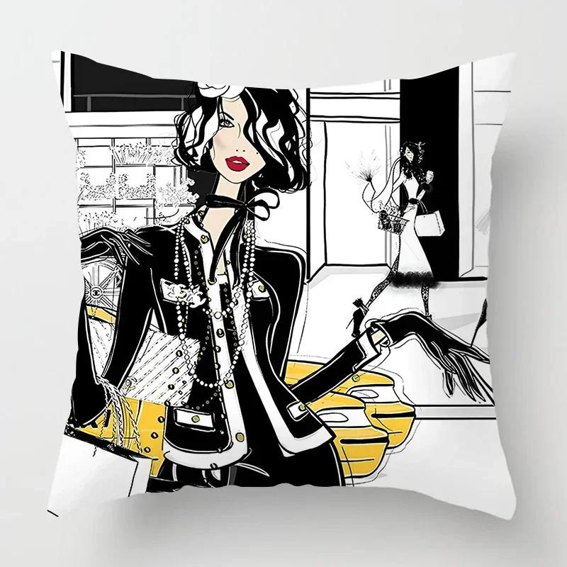 45x45cm Pillow Case Home Decoration Living Room Sofa Cushion Cover Nordic Fashion Ladies Pillowcase Decoration