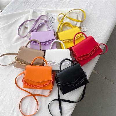Luxury Chains Crossbody Bag Female Solid Color Shoulder Bag Small Square Messenger Bag Falp Handbag Shopping Purse
