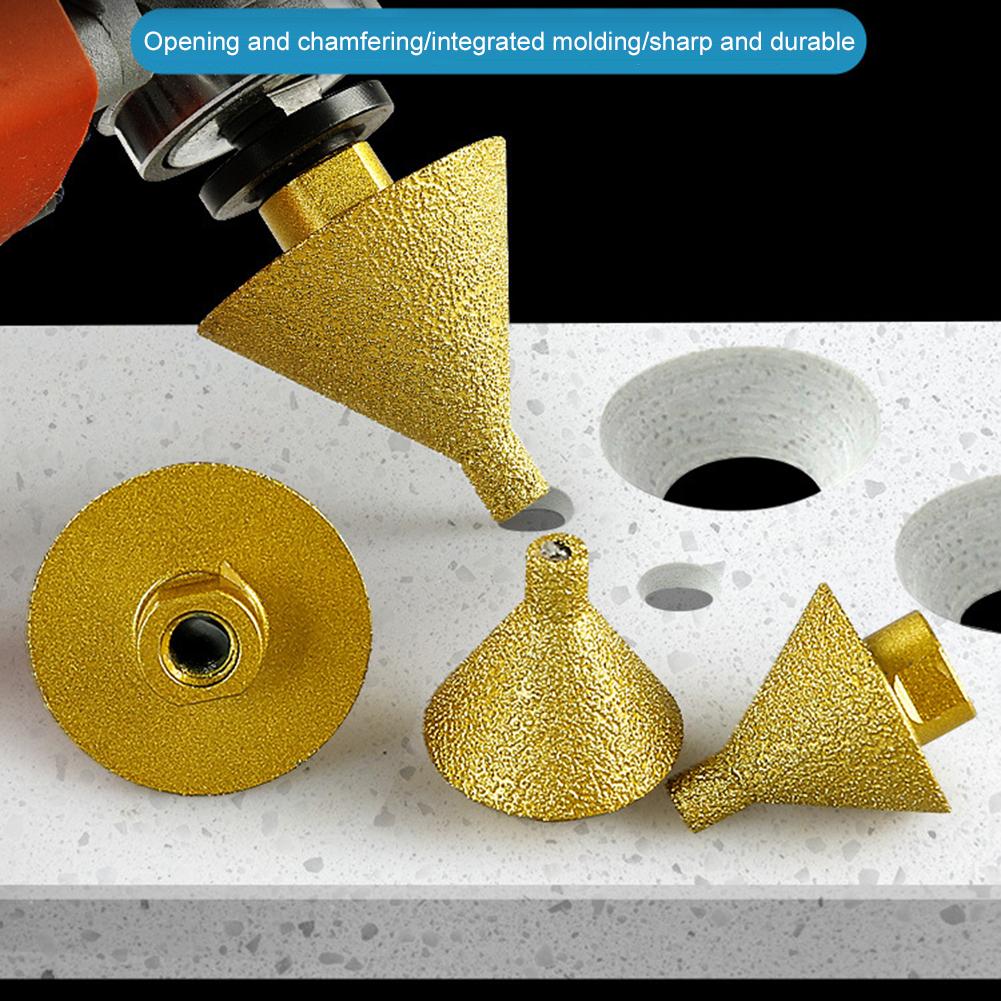 Diamond-Beveling Chamfer Bit For Angle Grinder Multifunctional Tile Marble Milling Tools Tile Ceramic Beveling Holes Trimming