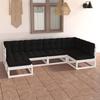 VidaXL Solid Pine Wood Garden Lounge Set 6 Pcs with Cushions Patio Furniture Garden Furniture Furniture Set 3076735