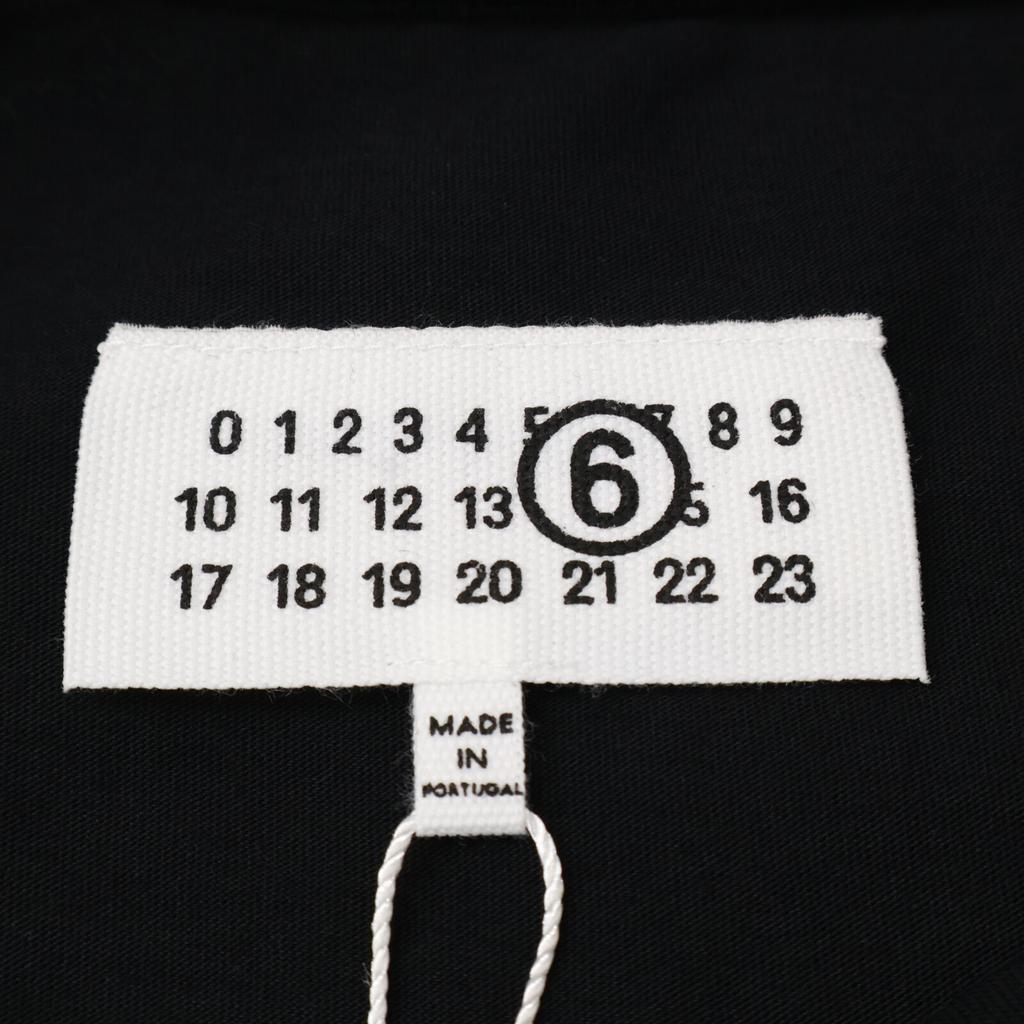 MM6 SH0GC0033 Black Front Logo T-Shirt Tops S blackUsed